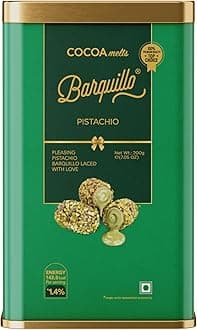 - Barquillo Premium Pistachio Coated Chocolate - 10 Pcs (200 gm) Tin | Pista Cream Filled Biscuit Roll imported | Dubai couverture taste | Festive Gift Pack Celebration specially for Festivals