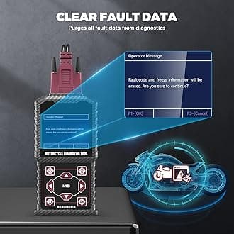 Motorcycle Diagnostic Tool OBD2 Motorcycle Fault Code Reader Scan Tool Motorcycle Code Reader Scanner Compatible with Yamaha 2/3/4P, Kawasaki 4-6P, Honda 4P, OBDII (Not Fit Motorcycle)