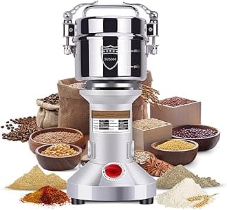 Goldtouch Grain Mill Electric 550 g 2000 W Electric Grain Mill 28000 rpm 304 Stainless Steel Commercial Motor with Overload Protection, 70-300 Mesh Flour Mill, Grain Mill for Rice, Sunflower Seeds