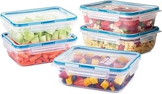 Snapware Total Solution Plastic Meal Prep and Food Storage 10-Piece Set (8.5-Cup Rectangular Containers, BPA Free, Leakproof Lids, Microwave, Dishwasher and Freezer Safe), Clear - Amazon Vine