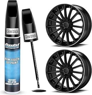 Gloss Black Rim Touch Up Paint - Car Wheel Repair Kit Curb Rash, Gloss or Matte Black Rim Touch Up Paint, Quick And Easy Wheel Scratch Repair Kit, Wheel Repair Kit Curb Rash (Gloss Black)