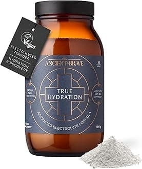 – Ancient + Brave True Hydration 180g Jar - Electrolytes Powder with Magnesium, Potassium & Chromium - Natural Coconut Water Electrolyte Powder for Morning Hydration, Workout Recovery