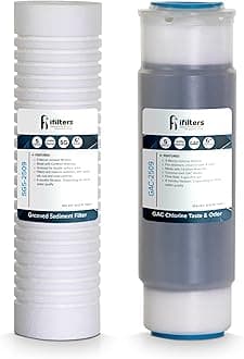 iFilters 2-Stage Whole House Water Filter System – Sediment and CTO Water Filter Cartridge Replacement Set Compatible with LWH-D Gen 2 – OEM, NSF-Certified – Removes Sediment, Rust, Chlorine Taste