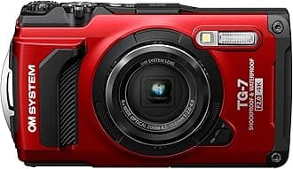 OM SYSTEM Compact Digital Camera Tough TG-7 Red Waterproof 15m/Dustproof/Weight Resistance 100kg/Low Temperature Resistance -10℃