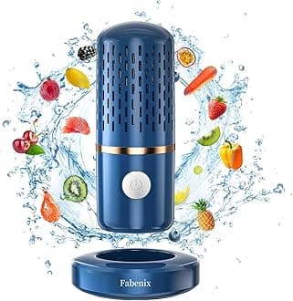 Fabenix Fruit and Vegetable Cleaner, USB Wireless Food Purifier, Cleaner Device for Washing Fruits, Vegetables, Rice, Meat and Tableware (Blue)