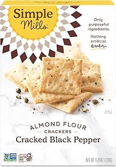 Naturally Gluten-Free, Almond Flour Crackers, Cracked Black Pepper, 4.25oz (120 g)
