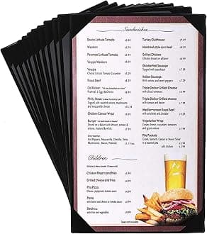 Juvale Black Restaurant Menu Cover Holders