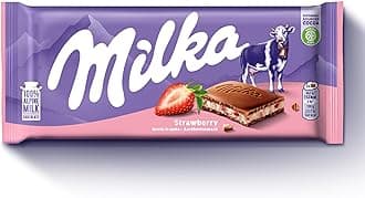 - Milka Strawberry 100% Apline Milk Chocolate,100 Grams