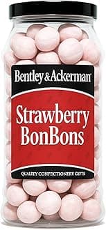 Strawberry Bonbons - (605g) Original Creamy Strawberry Bon bons Sweets in a Gift Jar By Bentley & Ackerman's Sweet Shop.