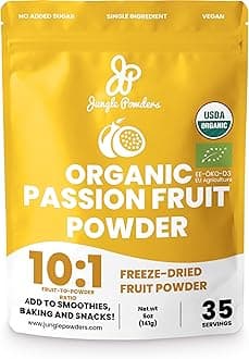 Passion Fruit Powder Organic 5 Ounce Bag, Freeze Dried Passion Fruit Extract Powder for Baking Smoothies Juice Concentrate Puree - Additive Free Lilikoi Granadilla Maracuya Supplement
