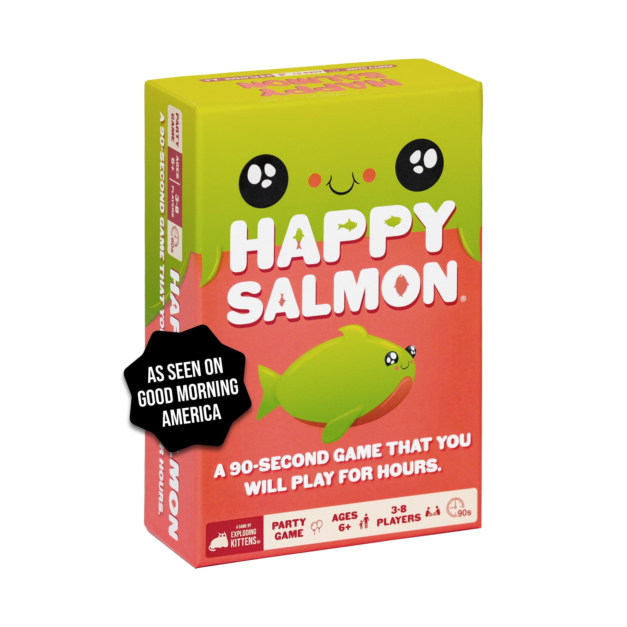 Exploding Kittens Happy Salmon 3-8 Players - Ages 6+ - 90 Second Rounds - Easy to Learn Quick Matching Card Game - Party Game, Family Game Night, Kid and Adult Card Game