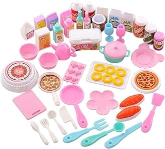 Miunana 43 Doll Food Accessories Set Tableware Kitchenware Kitchen Set For 11.5 Inch Dolls