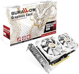 SURALLOW RX 580 8GB Graphics Card, 2048SP,GDDR5,256 Bit Graphics Card for Gaming PC,PCIE 3.0,Twin Freeze Fans Computer Video Card with HDMI/DP/Ports