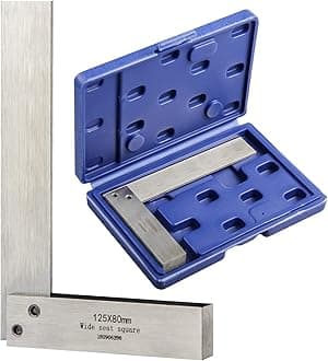 Machinist Square Precision Engineer Wide Seat Square 90 Right Angle Ground Hardened Steel Angle Ruler 5 x 3.2 Inch