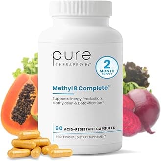 Methyl B Complete - 60 Vegetable Capsules | Optimal Methylation Support Supplement with Quatrefolic 5-MTHF (Active folate), Methylcobalamin (Active B12), B2, B6, and TMG | Pharmaceutical Grade