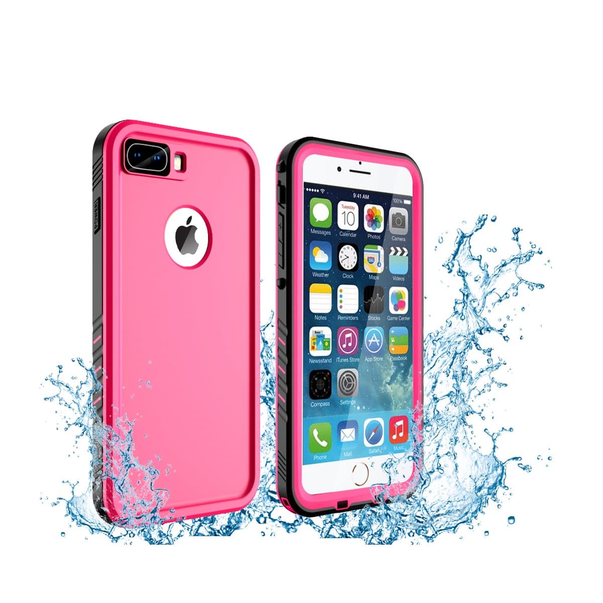 Oryxboost Waterproof Case for iPhone 8 Plus and iPhone 7 Plus, Protective Full Body Rugged Shockproof Slim Case with Built-in Screen Protector, Support Wireless Charger