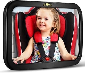 Baby Car Mirror, DARVIQS Car Seat Mirror, Safely Monitor Infant Child in Rear Facing Cars Seat, Wide View Shatterproof Adjustable Acrylic 360°for Backseat, Crash Tested and Certified for Safety