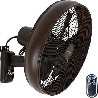 Lucci Air Wall Fan with Remote Control and Timer Fan Diameter 41 cm Steel Body and Shovel in ABS Power 50W Bronzo Brunito
