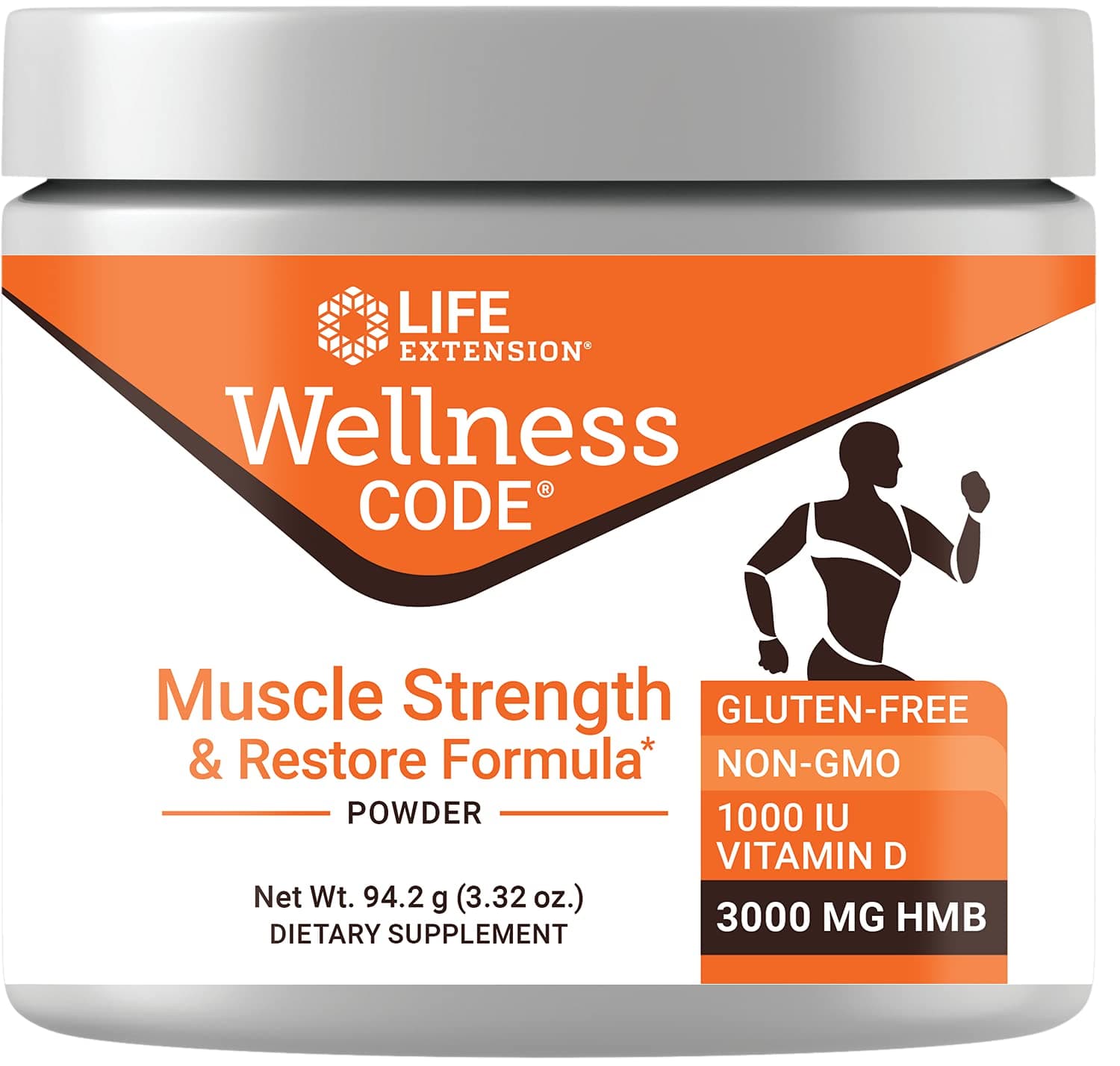 Wellness Code® Muscle Strength & Restore Formula, Vitamin D3, ß-Hydroxy-ß-Methylbutyrate Monohydrate (HMB), Muscle Health, Gluten Free, Non-GMO, 94.2 g