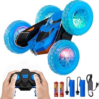 DoDoMagxanadu RC Cars Remote Control Car, 360° Rotating RC Stunt Cars with Wheel Lights,4WD 2.4Ghz Double-Sided RC Cars, Kids Xmas Birthday Toy Cars for Boys/Girls