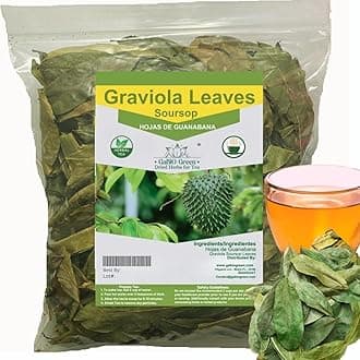 Gabio Green- Whole Soursop leaves (+1/2 Pound /8.1 oz) 670 + leaves aprox, Big Bag, Hojas de guanabana, tea Soursop, Dried Herbs,. (8.1 oz) 670 + leaves aprox.