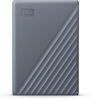 Western Digital My Passport 5TB Grey- Portable Hard Drive, Works with USB-C