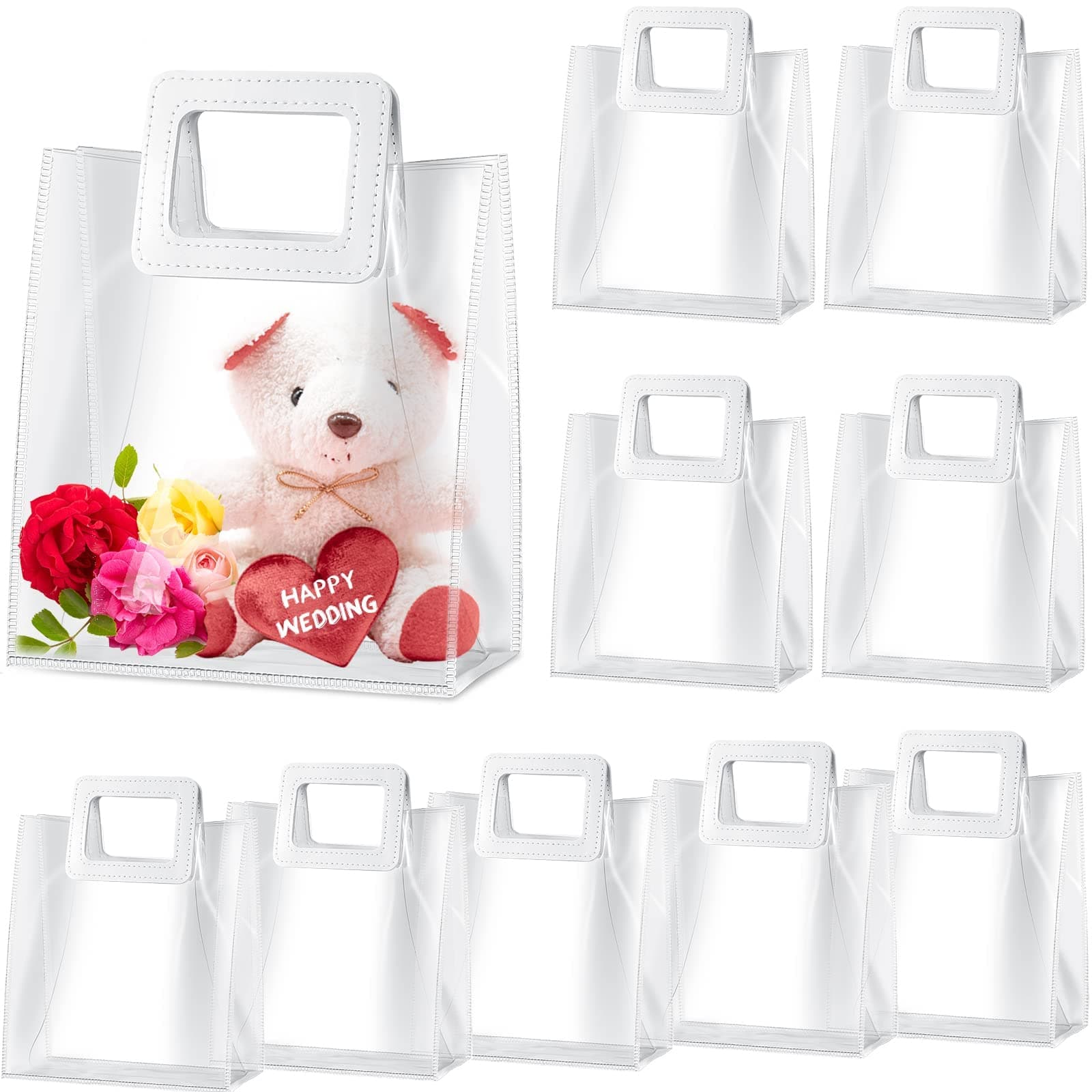 – Clear Gift Bag With Handle Pvc Heavy Duty
