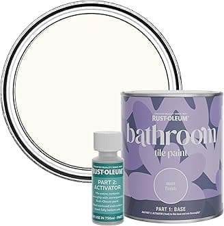 Rust-Oleum White Water-Resistant Bathroom Tile Paint in Matt Finish - Porcelain 750ml