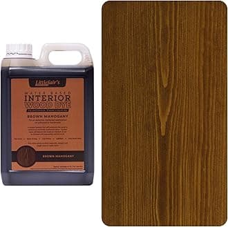 Littlefair's Wood Stain Water Based - 5 LTR - Indoor Furniture Stain Light & Dark Finishes - Special Non Toxic & Eco Friendly Formula - Wood Stain for Crafts - Colour: Brown Mahogany