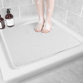 Non-Slip Bathtub Mat, Anti Slip Shower Mat, Fast Drying Bathtub Mats, Foot Scrubber Mat, Anti Slip Mat for Tub, Floor, Bathroom, Kitchen, Home, Hotel (White 24"×24")