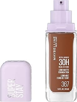Maybelline Super Stay Lumi-Matte Foundation, Lightweight and Buildable Full Coverage Foundation Makeup For Up To 30HR Wear, 367, 1 Count