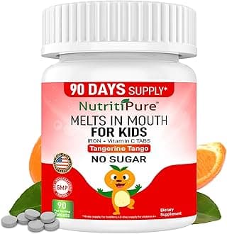 Kids Chewable Iron Supplement, Ferronyl® Carbonyl Iron 9 mg, Vitamin C 30 mg, Tangerine Tango Orange Flavor, 90 Count