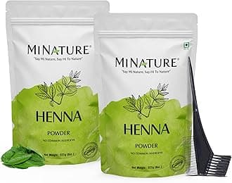 Mi Nature Pure Henna Mehndi Powder Pack of 2 (Each pack 227gm (8oz) |Natually Plant based sourced Henna for Hair Coloring & Care |Herbal Hair care | No added Preservative