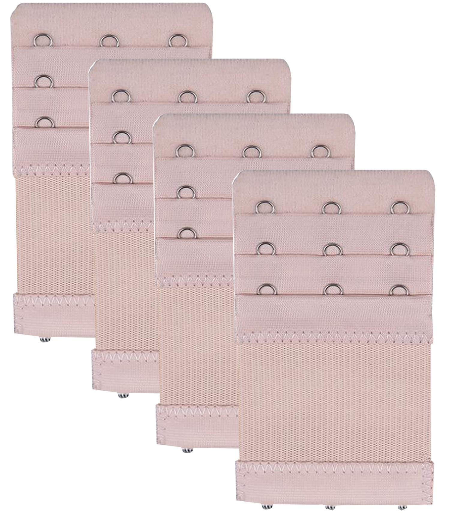 Kcxsy Bra Extender 3 Hooks, Rows Elastic Bra Band Hook Strap Extensions For Women, Pack Of 4