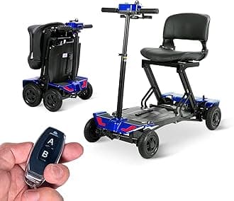 Klano KLX70 - Automatic Folding Mobility Scooter for Adults, One-Click Auto Fold & Unfold, Lightweight & Travel-Friendly, Airline Approved, 4-Wheel Scooter with Lithium Battery (Model9)