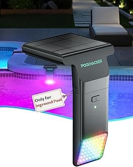 Solar Pool Lights Only for Inground Pool【Original】, 10-Color 4-Mode Light Sensing LED, Underwater Lighting with Timer Off, Submersible Lights with Remote, Waterproof Design, 1 Pack