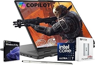 Lenovo 2024 Yoga 7i 2-in-1 AI Laptop, 16" WUXGA Touch, Intel 12-Core Ultra 7 155U (Beat i7-1355U), 16GB LPDDR5X RAM, 2TB SSD, Backlit, FP, FHD IR Webcam, AI Copilot, Win11 PRO, W/Portable SSD&Stylus