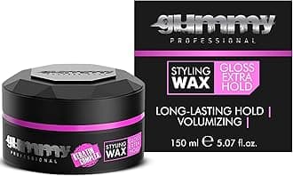 Gummy Professional Styling Hair Wax - Extra Gloss High Hold Finish - Water-Based Grooming Wax for All Hair Styles and Textures - Non-Greasy Shine with Long-Lasting Hold - 150 ml / 5.07 fl oz
