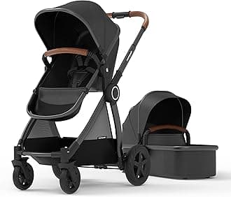 Mompush Ultimate2 Baby Stroller with Removable Bassinet - Full-Size Baby Strollers for Comfortable Outings with Baby - Toddler Stroller with Reversible Stroller Seat - Smooth Glide Bassinet Stroller