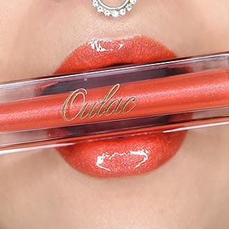OulacCoral Shimmer Liquid Lipstick High-Shine Glitter Lip Gloss for Women Shimmer Non-Sticky Glossy Finish Liquid Lipstick Hydrating Lip Gloss Fuller-looking Lip Makeup Vegan & Cruelty-Free 01