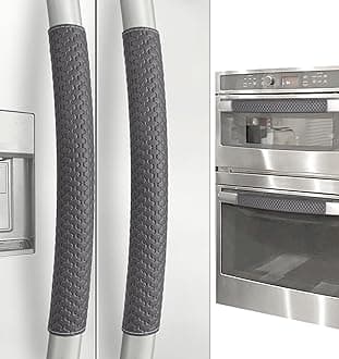 Refrigerator Door Handle Covers, 4 PCS, Performance Appliance Handle Covers, Non-Slip Fridge Door Handle Covers, Keep Your Kitchen Clean, Microwave Oven Dishwasher door Handle Protectors(Carbon Black)