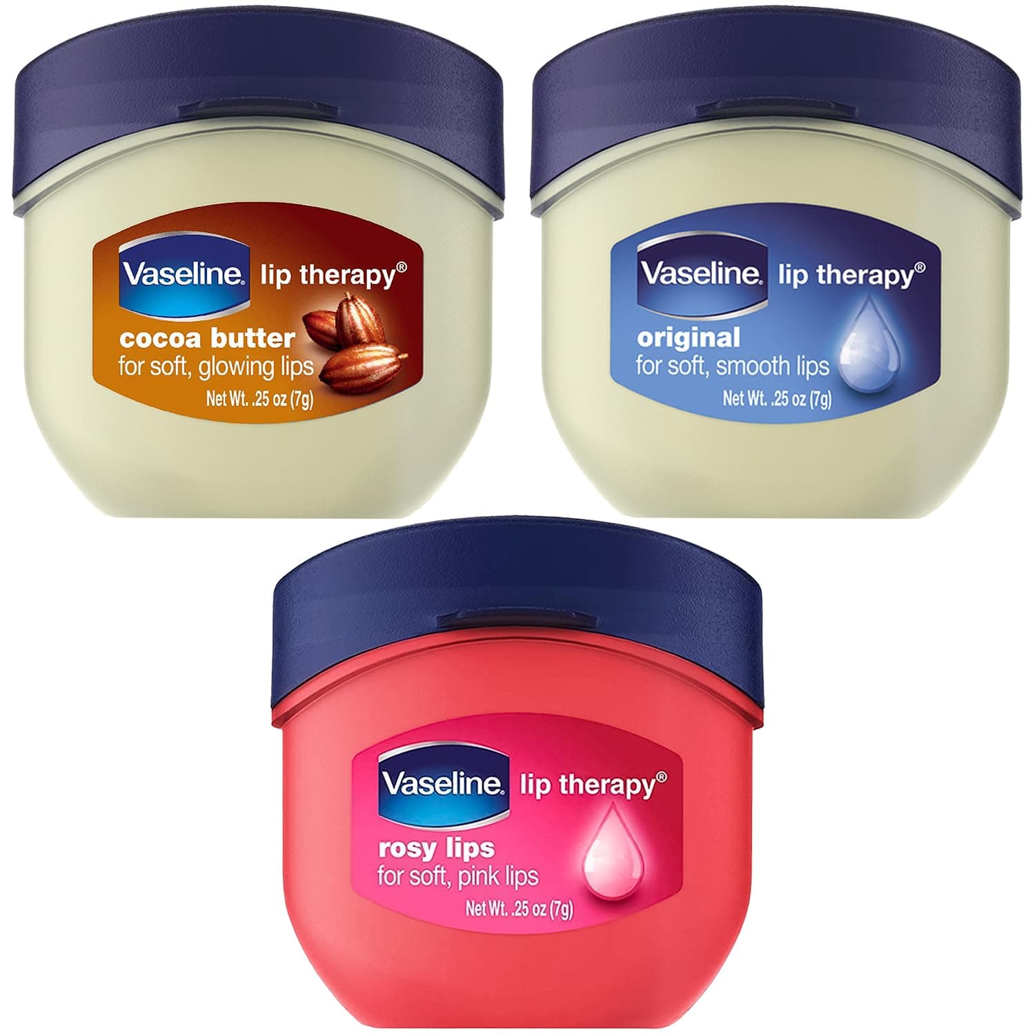 Vaseline Lip Therapy Variety 3-Pack