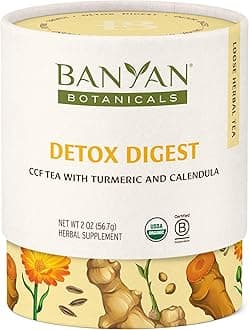 Banyan Botanicals Organic Detox Digest CCF Tea, 2 oz - Herbal Loose Leaf Tea with Turmeric & Ginger for Digestion & Cleansing - Non-GMO, Sustainably Sourced, Caffeine Free