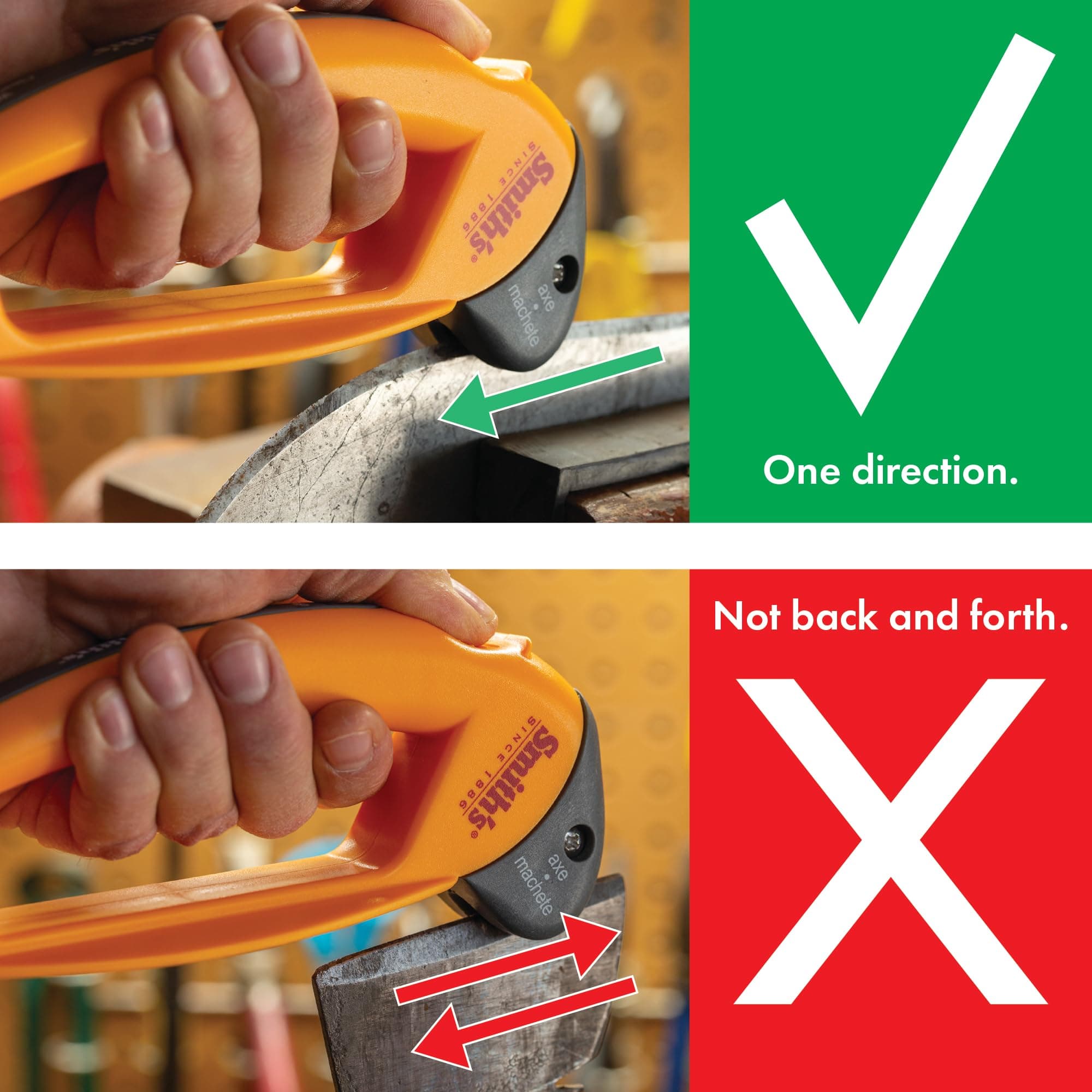 Smith's 50582 Axe & Machete Sharpener, Standard, Yellow