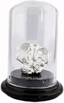 5665 Silverspot 999 Pure Silver Ganesha/Vinayaka Beautiful Idol with Acrylic Base for Pooja/Gift Item for ospicious Occassions