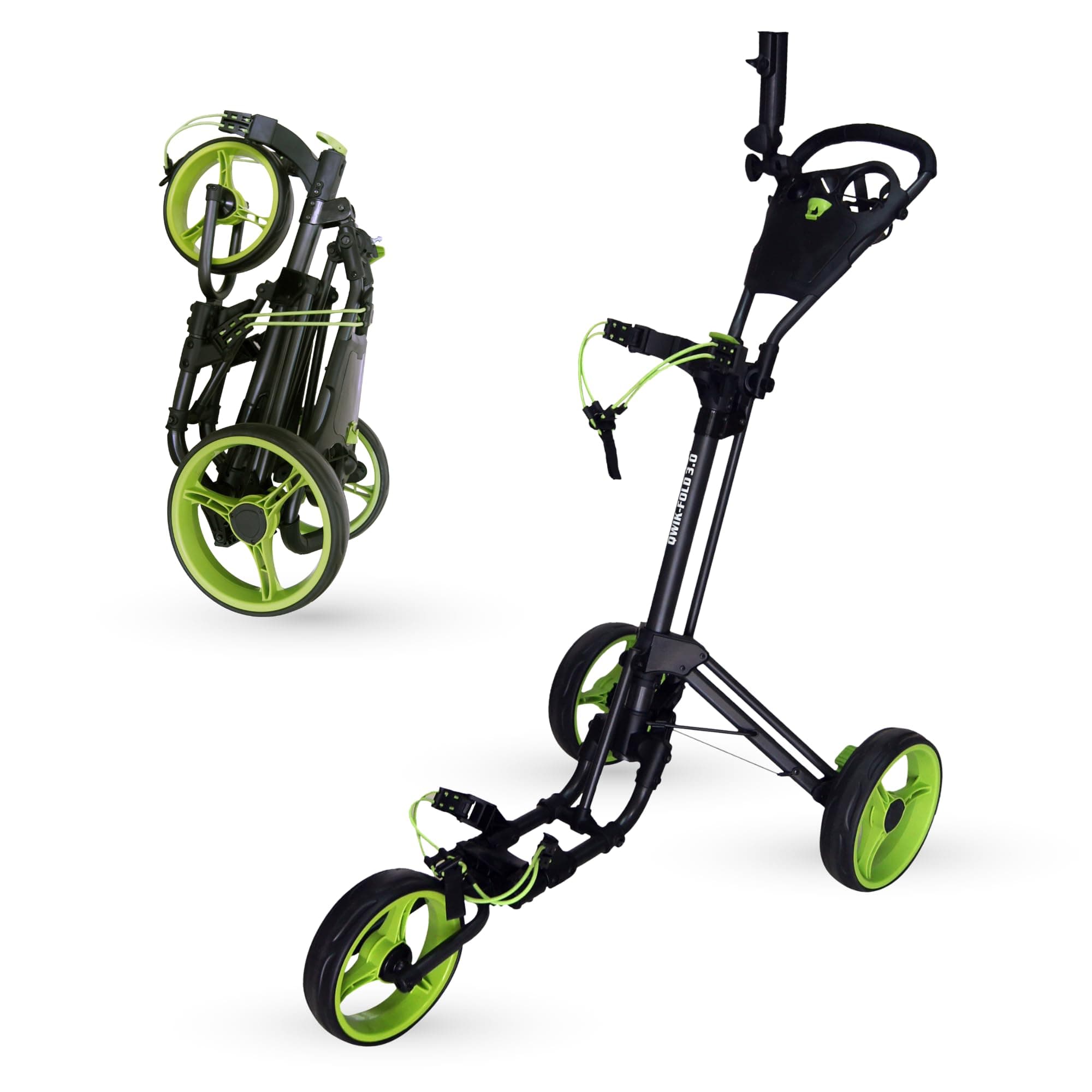 3 Wheel Push Pull Golf CART - Foot Brake - ONE Second to Open & Close!