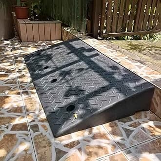 YKLL Ramp Driveway Ramp Portable Rubber Ramp for Sidewalks, Heavy Duty Car Curb Ramp, Threshold Ramps for SUV Truck Forklifts Low Cars Wheelchair Bike (50 * 50 * 11cm)