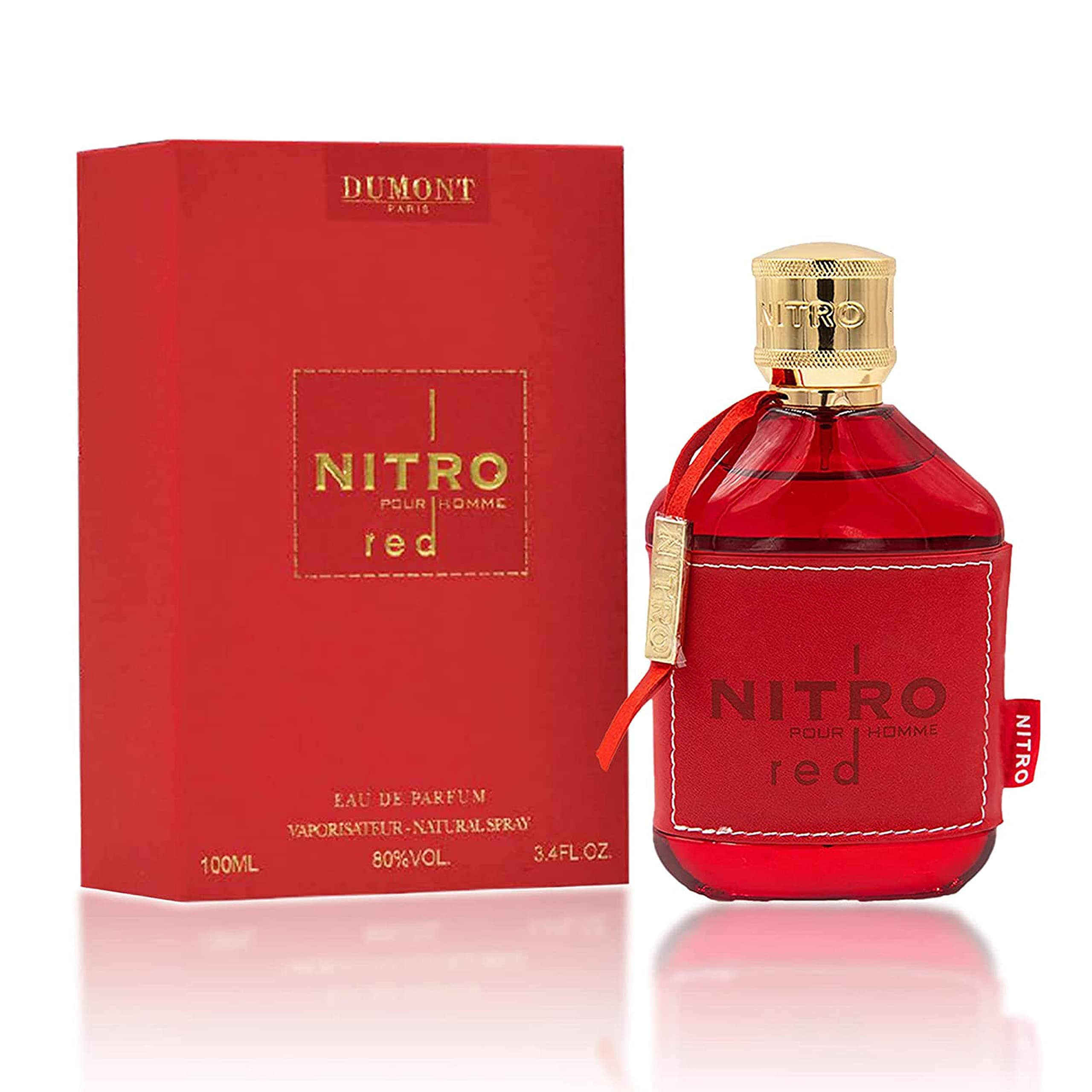 Dumont Nitro Red 3.4 Fl Oz Eau De Parfum for Men – Rich Fruity Woody Floral Fragrance – Luxurious Long Lasting Scent