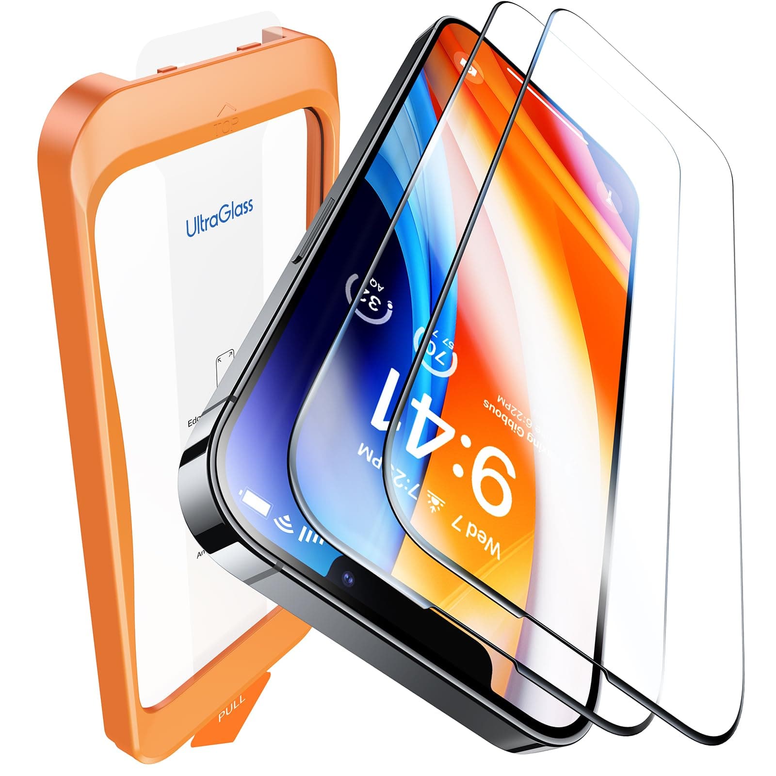 UltraGlass UNBREAK TOP 9H+ Glass for iPhone 12 Pro Max Screen Protector [Military Grade Shatterproof & Longest Durable] Full Screen iPhone 12 Pro Max Glass, 2024 Upgrade, 2 Packs