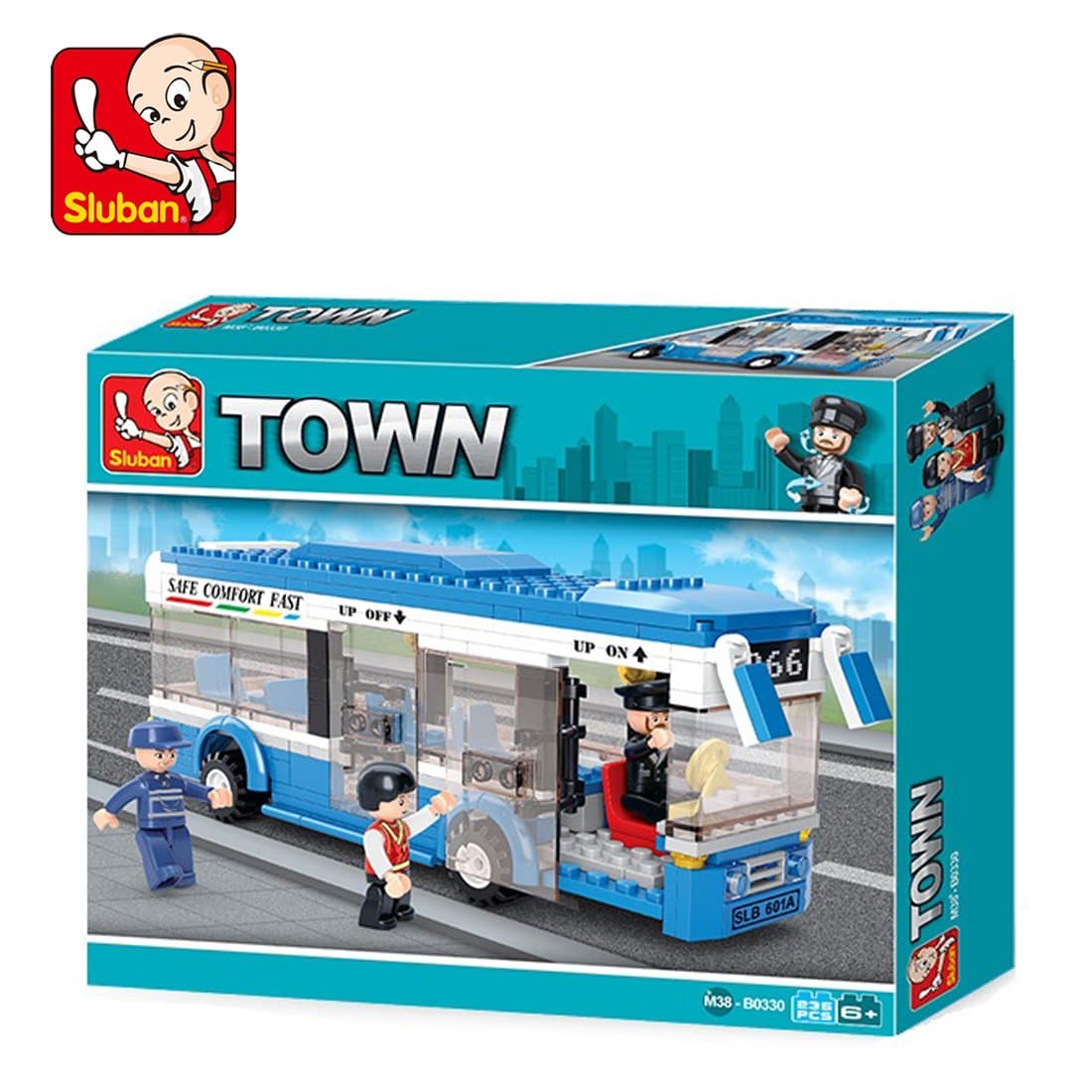 Sluban SlubanM38-B0330 Bus Building Bricks Set, Blau